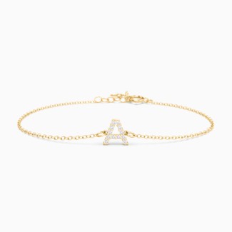 Pavé Initial Charm Bracelet - A