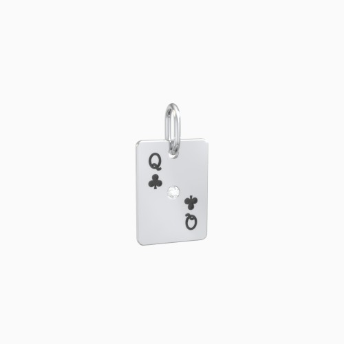 Queen of Clubs Playing Card Charm