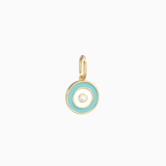Round Evil Eye Charm with Cold Enamel