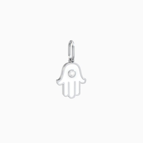 Hamsa Cold Enamel Charm with Accent