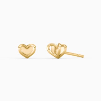 3D Mini Heart Stud Earrings
