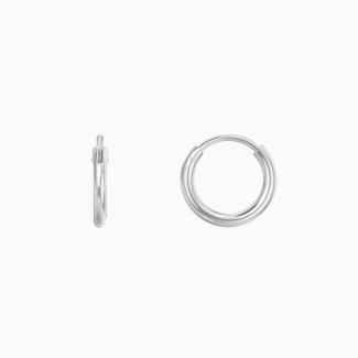 Small Endless Silver Hoop Earrings