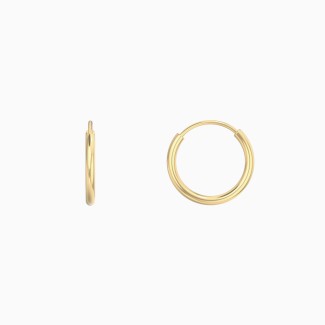 Small Endless Gold Hoop Earrings