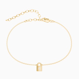 Padlock Anklet with Accent