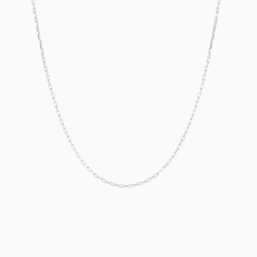 Sterling Silver Long Box Chain Necklace 18"