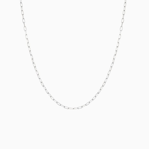 Diamond Cut Paper Clip Chain Necklace 18"