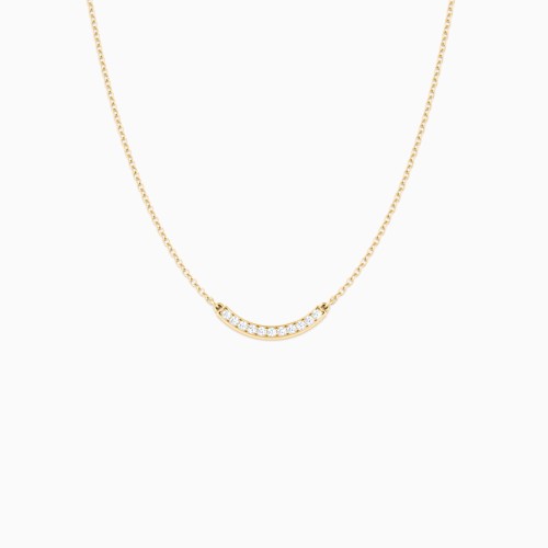 Curved Bar Necklace with Accents