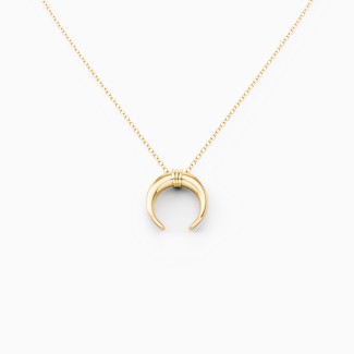 Wrapped Crescent Horn Necklace