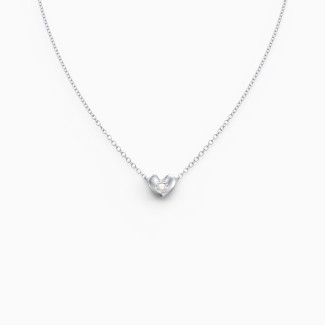 Puffed Heart Gemstone Necklace