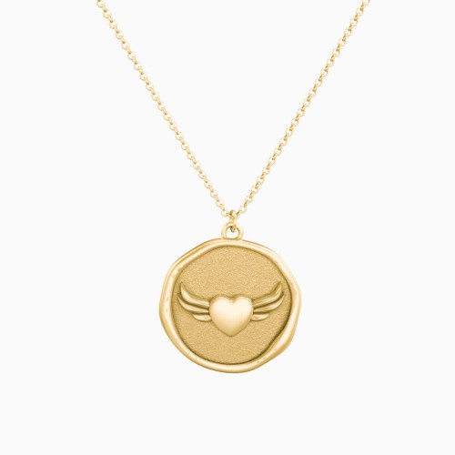 Winged Heart Medallion Necklace