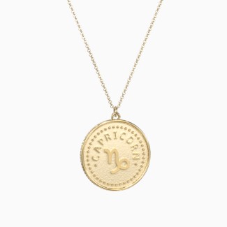 Capricorn Coin Charm Necklace