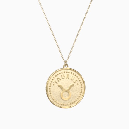 Taurus Coin Charm Necklace