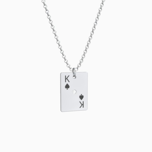 Large King of Spades Playing Card Charm Necklace