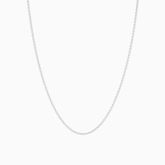 Sterling Silver Cable Chain Necklace 16" with 2" Extender