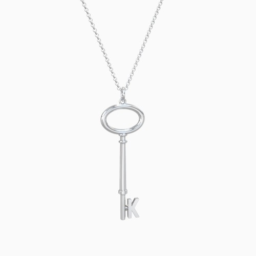 Initial Skeleton Key Pendant - K
