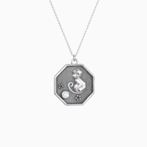 Year of the Monkey Engravable Zodiac Medallion Necklace
