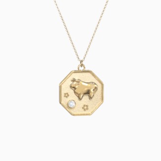 Year of the Ox Engravable Zodiac Medallion Necklace