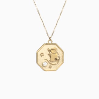 Year of the Rat Engravable Zodiac Medallion Necklace