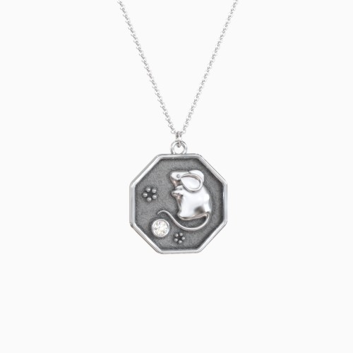Year of the Rat Engravable Zodiac Medallion Necklace
