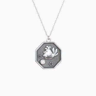 Year of the Rooster Engravable Zodiac Medallion Necklace