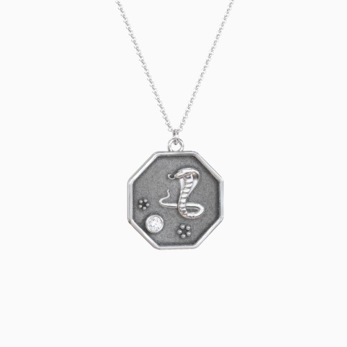 Year of the Snake Engravable Zodiac Medallion Necklace