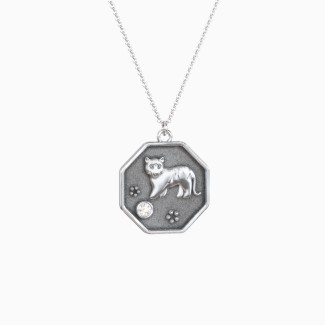 Year of the Tiger Engravable Zodiac Medallion Necklace