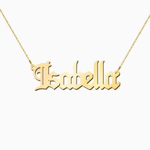 Personalized Gothic Name Necklace
