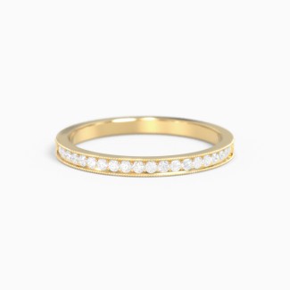 Milgrain Half Eternity Stackable Band