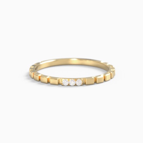 Geometric Cube Stackable Ring with Accents