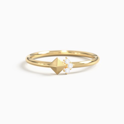 Pyramid Stacking Ring with Accents