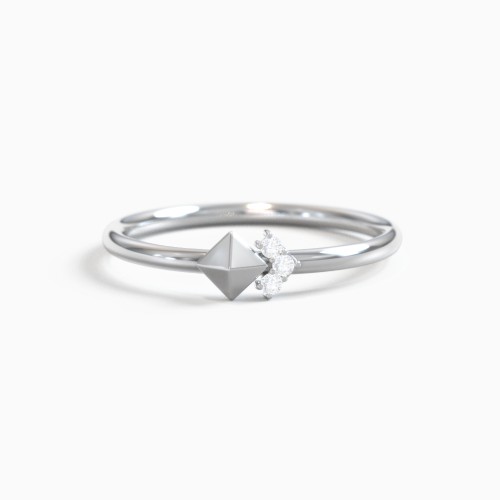 Pyramid Stacking Ring with Accents