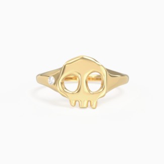 Skull Ring with Accent Stone