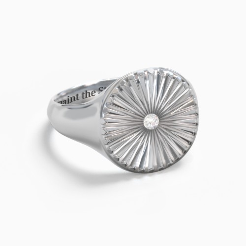 Sunburst Signet Ring with Gemstone