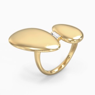 Pebble Statement Ring with Gemstone