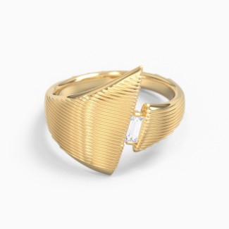 Abstract Statement Ring with Gemstone