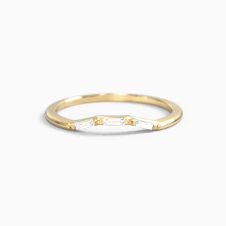 Dainty Curved Baguette Contour Band