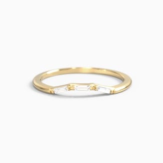 Dainty Curved Baguette Contour Band