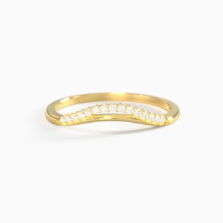 Dainty Curved Contour Band with Accents