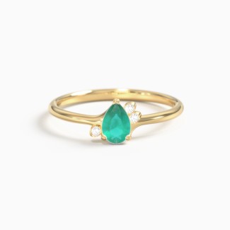 Pear Gemstone Ring with Accents