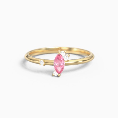 Marquise Gemstone Ring with Scattered Accents