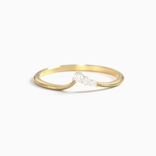Dainty Contour Band with Graduated Accents