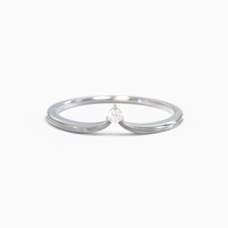 Dainty Contour Band with Gemstone