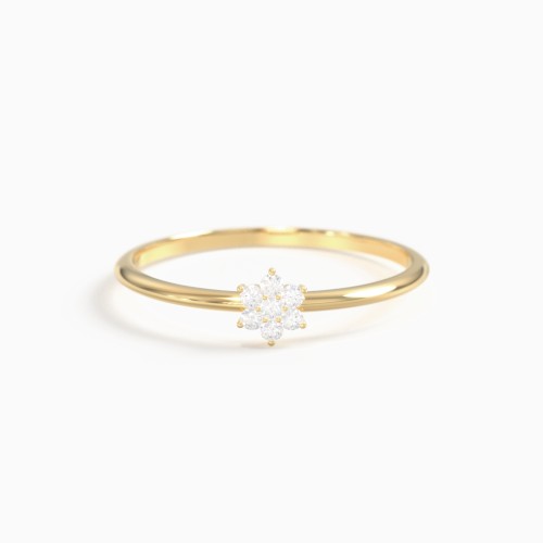 Dainty Stackable Flower Cluster Ring