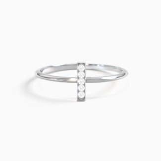 Dainty Vertical Bar Ring with Accents
