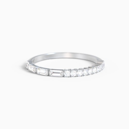 Half Eternity Ring with Baguettes & Gemstones