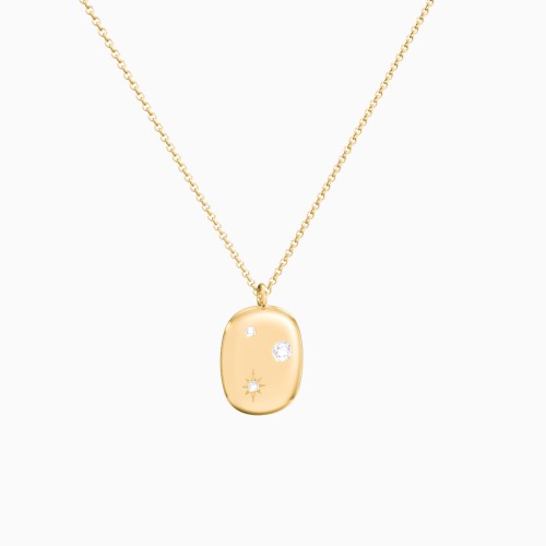 Scosha X Oval Pebble Necklace with Accents