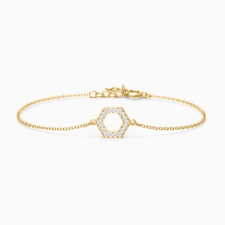 Honeycomb Charm Bracelet with Accents