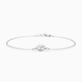 Evil Eye Bracelet with Eyelashes
