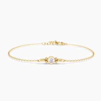 Bezel Set Bracelet with Bead Detail