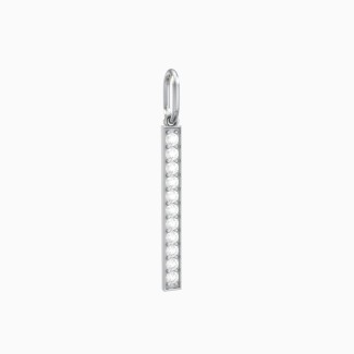 Dainty 11-Stone Vertical Bar Charm